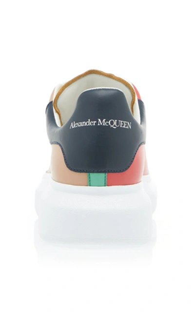 Shop Alexander Mcqueen Colorblocked Leather Sneakers  In Multi