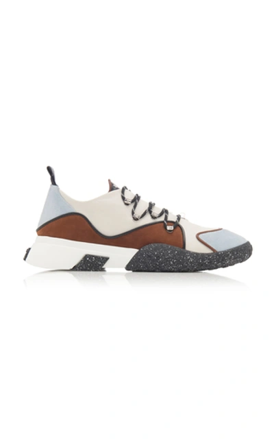 Shop Bally Gady Leather-trimmed Suede Sneakers In Multi