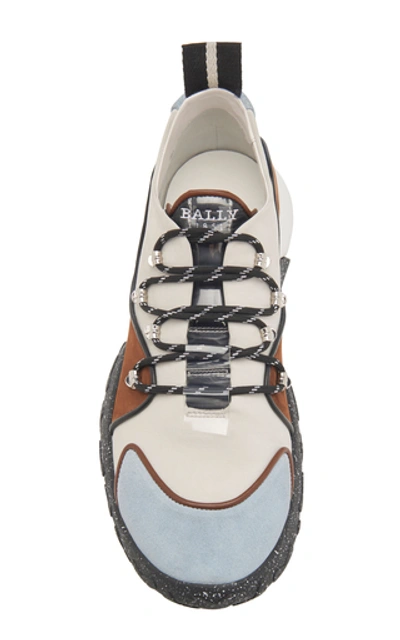 Shop Bally Gady Leather-trimmed Suede Sneakers In Multi