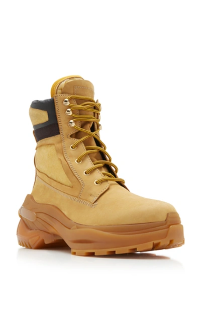 Shop Maison Margiela Union Leather Boots In Yellow