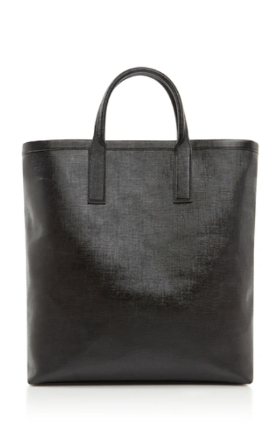 Shop Givenchy Tag Printed Leather Tote In Black