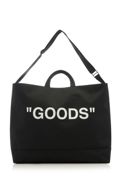Shop Off-white Printed Canvas Tote In Black