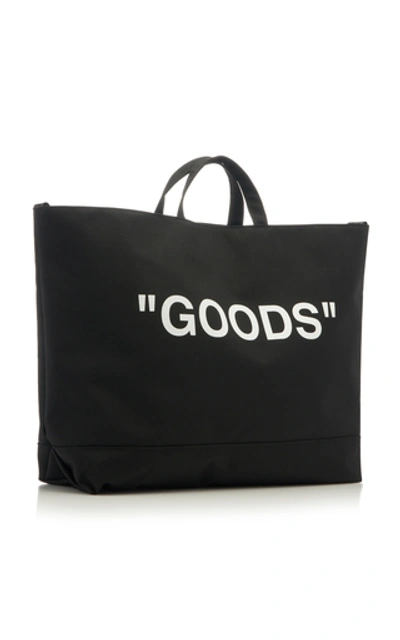 Shop Off-white Printed Canvas Tote In Black