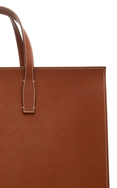 Shop Mark Cross Fitzgerald Textured-leather Tote In Brown