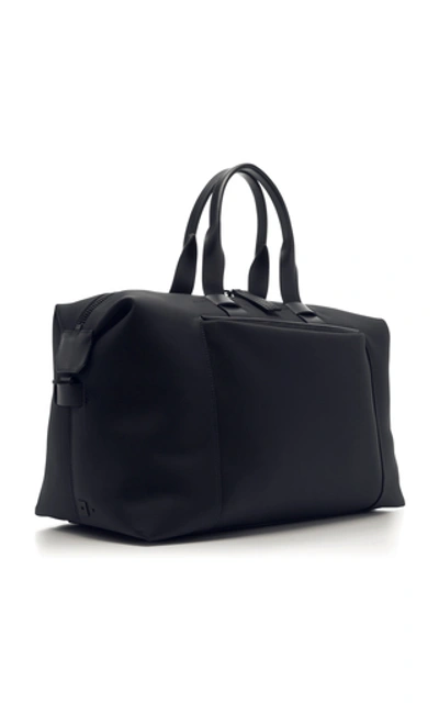 Shop Troubadour Fabric And Leather Weekender Bag In Navy
