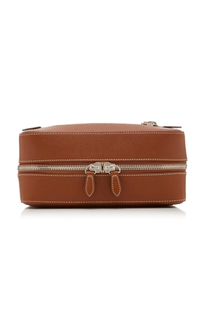 Shop Mark Cross Textured-leather Wash Bag In Brown