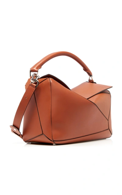 Shop Loewe Puzzle Large Leather Shoulder Bag In Brown