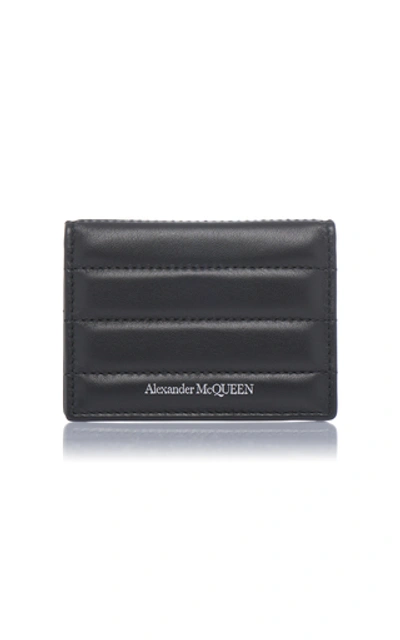 Shop Alexander Mcqueen Quilted Leather Card Case In Black