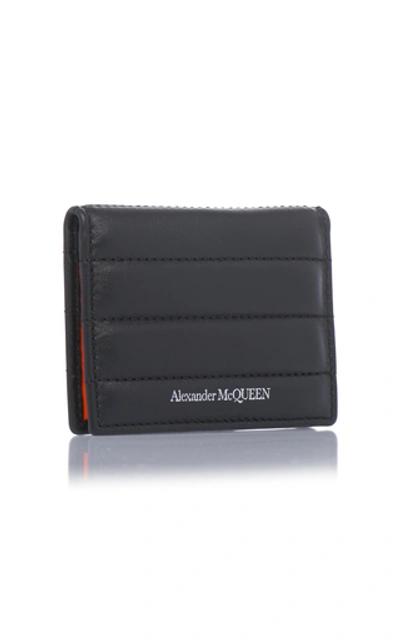 Shop Alexander Mcqueen Quilted Leather Card Case In Black