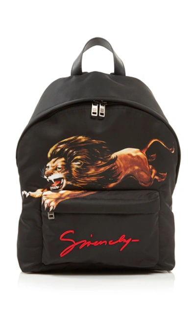 Shop Givenchy Printed And Logo-embroidered Shell Backpack In Black