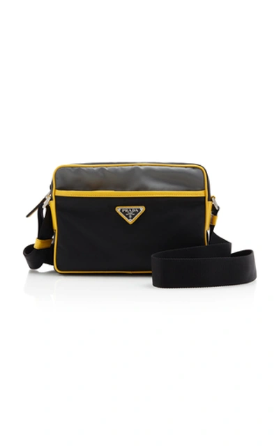 Shop Prada Two-tone Nylon Crossbody Bag In Black