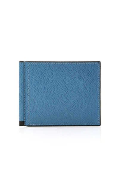 Shop Valextra Money Clip Wallet  In Blue