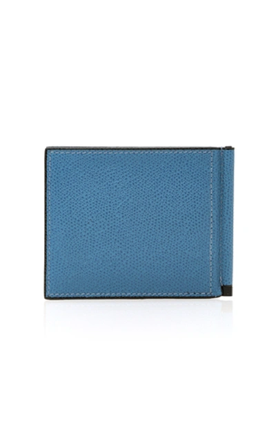 Shop Valextra Money Clip Wallet  In Blue