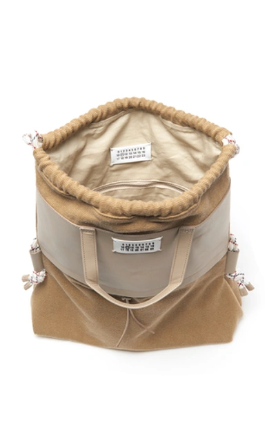 Shop Maison Margiela Faux-leather And Canvas Convertible Backpack In Neutral