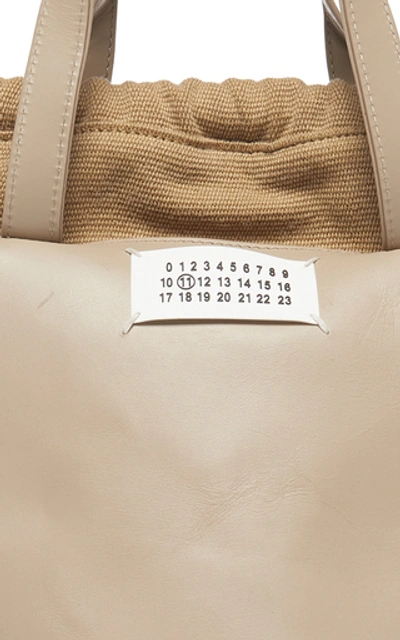 Shop Maison Margiela Faux-leather And Canvas Convertible Backpack In Neutral