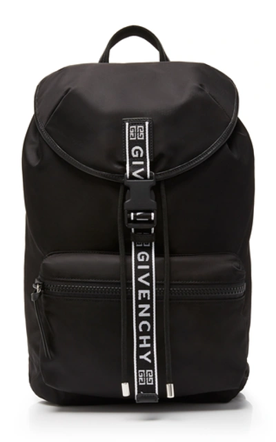 Shop Givenchy Intarsia-trimmed Leather Backpack In Black