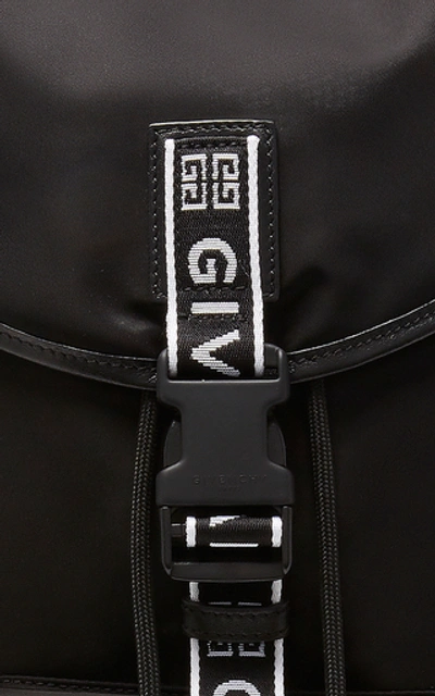 Shop Givenchy Intarsia-trimmed Leather Backpack In Black