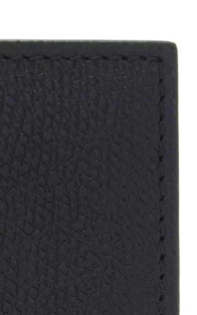 Shop Valextra 3cc Leather Passport Holder  In Black
