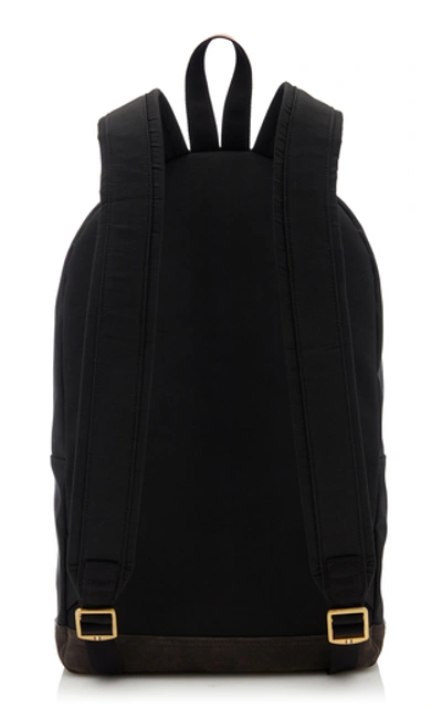 Shop Thom Browne Suede-trimmed Shell Backpack In Black