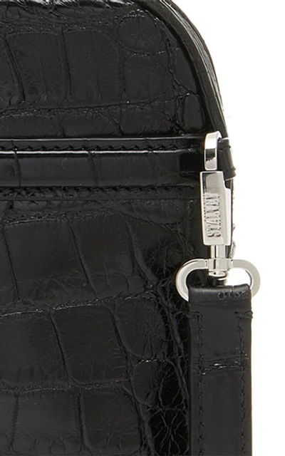 Shop Stalvey Alligator Shoulder Bag In Black
