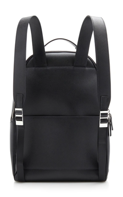 Shop Prada Textured-leather Backpack In Black