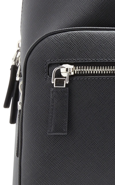 Shop Prada Textured-leather Backpack In Black