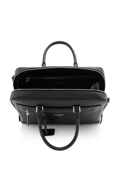 Shop Prada Textured-leather Briefcase In Black