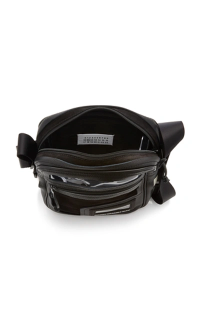 Shop Maison Margiela Décortiqué Pvc Paneled Leather Messenger Bag In Black