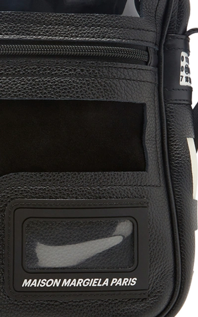 Shop Maison Margiela Décortiqué Pvc Paneled Leather Messenger Bag In Black
