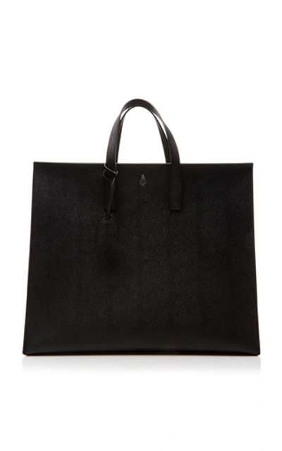 Shop Mark Cross Fitzgerald Textured-leather Tote   In Black