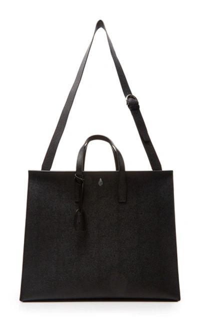 Shop Mark Cross Fitzgerald Textured-leather Tote   In Black