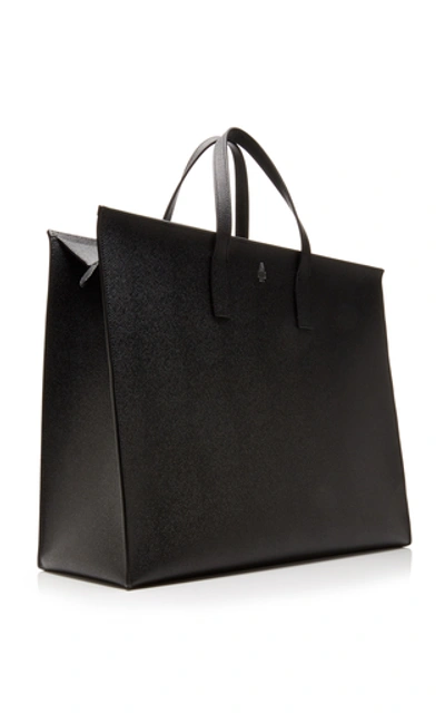 Shop Mark Cross Fitzgerald Textured-leather Tote   In Black