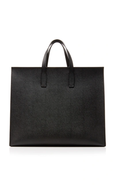 Shop Mark Cross Fitzgerald Textured-leather Tote   In Black