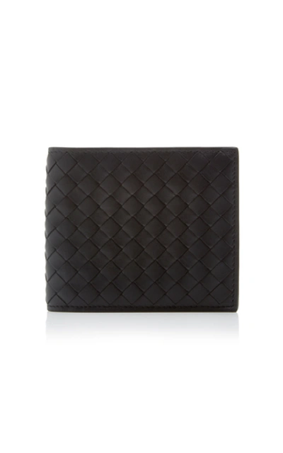 Shop Bottega Veneta Intrecciato Leather Billfold Wallet  In Black