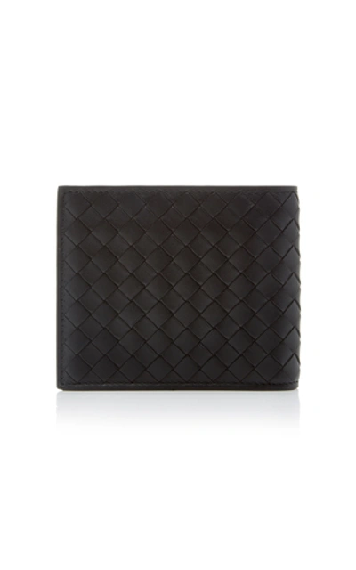 Shop Bottega Veneta Intrecciato Leather Billfold Wallet  In Black