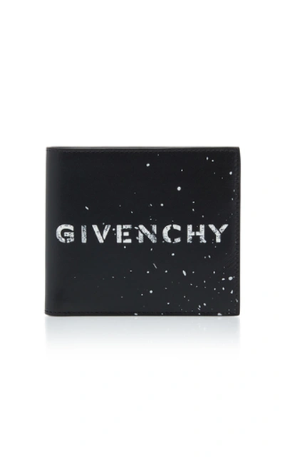 Shop Givenchy Calfskin Graffiti Logo Wallet In Black