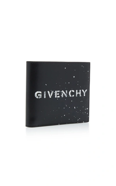 Shop Givenchy Calfskin Graffiti Logo Wallet In Black