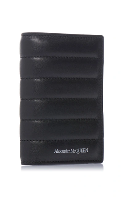 Shop Alexander Mcqueen Quilted Leather Trifold Wallet In Black