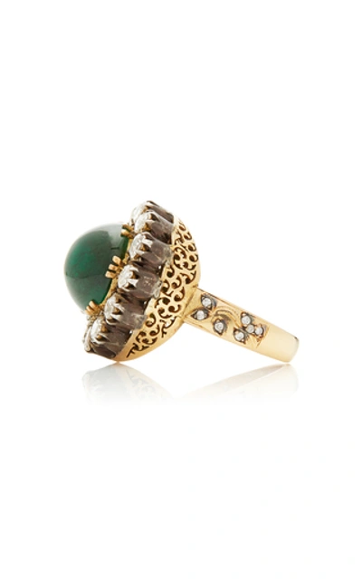 Shop Amrapali 14k Gold Emerald And Diamond Ring In Green