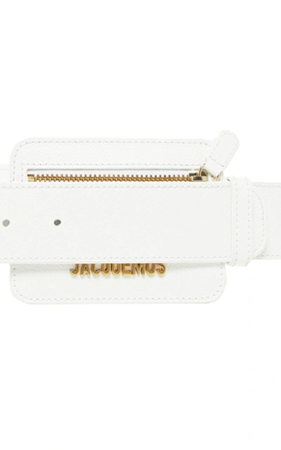 Shop Jacquemus Le Porte Ceinture Leather Belt In White