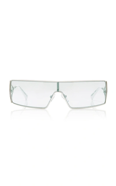 Shop Le Specs The Luxx Metal Square-frame Sunglasses In Silver
