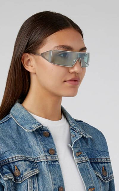Shop Le Specs The Luxx Metal Square-frame Sunglasses In Silver