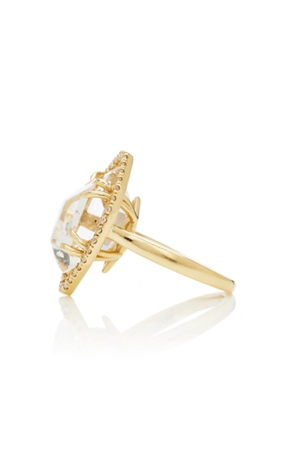 Shop Ark 18k Gold Crystal And Diamond Ring In White