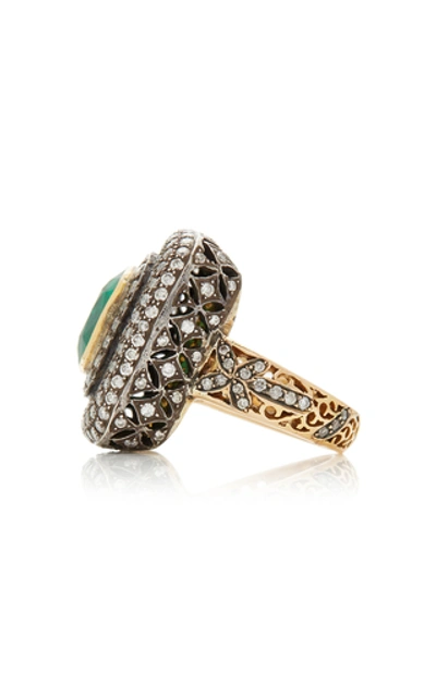 Shop Amrapali 14k Gold, Emerald And Diamond Ring In Green