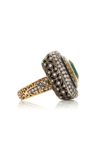 Shop Amrapali 14k Gold, Emerald And Diamond Ring In Green