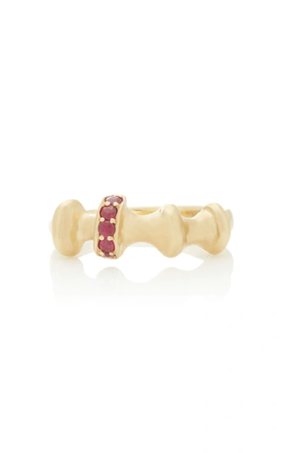 Shop Vram Chrona 18k Gold Ruby Ring In Red