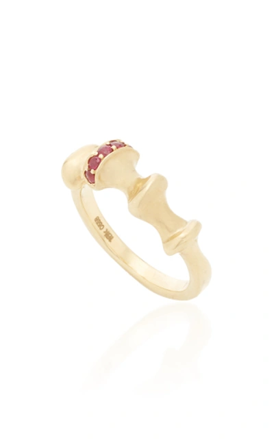 Shop Vram Chrona 18k Gold Ruby Ring In Red