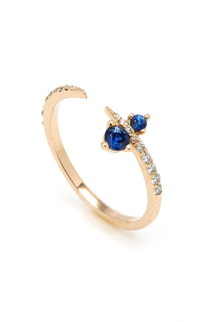 Shop Sophie Ratner 14k Gold, Sapphire And Diamond Ring