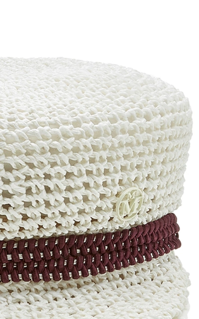 Shop Maison Michel Abby Cord Cap In Neutral