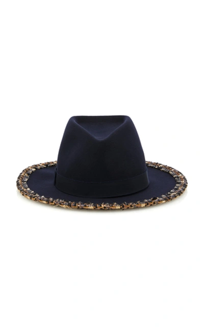 Shop Eugenia Kim Blaine Wool Felt Fedora In Navy